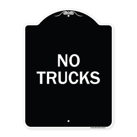Signmission Driveway No Trucks Heavy-Gauge Aluminum Architectural Sign, 24" x 18", BW-1824-24123 A-DES-BW-1824-24123